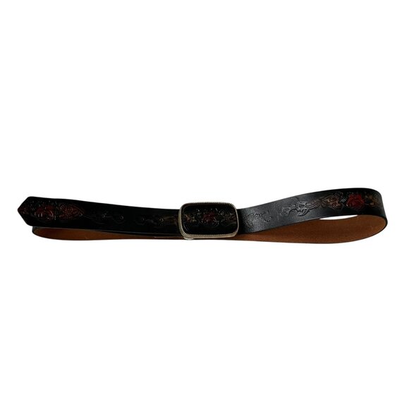 Tooled leather belt - Picture 1 of 7